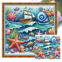 Load image into Gallery viewer, Huancan - Underwater World - 45*45CM 11CT 3 Stamped Cross Stitch
