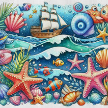Load image into Gallery viewer, Huancan - Underwater World - 45*45CM 11CT 3 Stamped Cross Stitch
