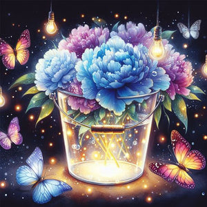 Glowing Flowers 40*40CM(Picture) Full Square Drill Diamond Painting