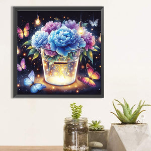 Glowing Flowers 40*40CM(Picture) Full Square Drill Diamond Painting