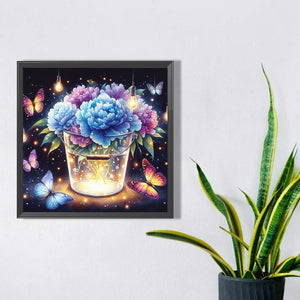 Glowing Flowers 40*40CM(Picture) Full Square Drill Diamond Painting