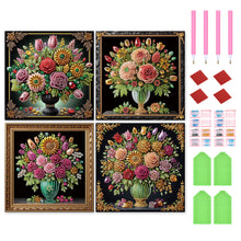 Load image into Gallery viewer, 4PCS Vase 30*30CM(Canvas) Partial Special Shaped Drill Diamond Painting
