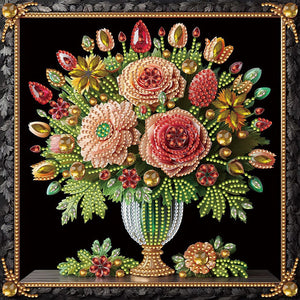 4PCS Vase 30*30CM(Canvas) Partial Special Shaped Drill Diamond Painting