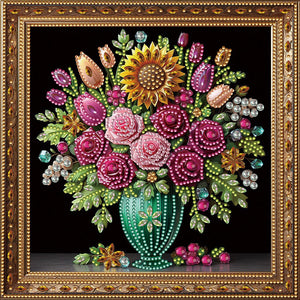 4PCS Vase 30*30CM(Canvas) Partial Special Shaped Drill Diamond Painting