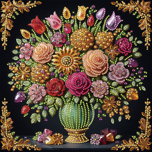 4PCS Vase 30*30CM(Canvas) Partial Special Shaped Drill Diamond Painting