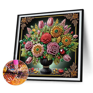 4PCS Vase 30*30CM(Canvas) Partial Special Shaped Drill Diamond Painting