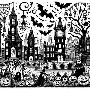 Spooky Black And White Street Scene 40*40CM(Canvas) Full Round Drill Diamond Painting