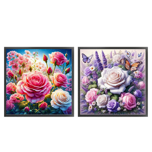 Yishu - Flowers - 40*40CM 14CT 2 Stamped Cross Stitch