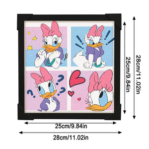 Donald Duck Diamond Art Painting Kits with Frame for Kids Ages 4-8-12 Art Crafts