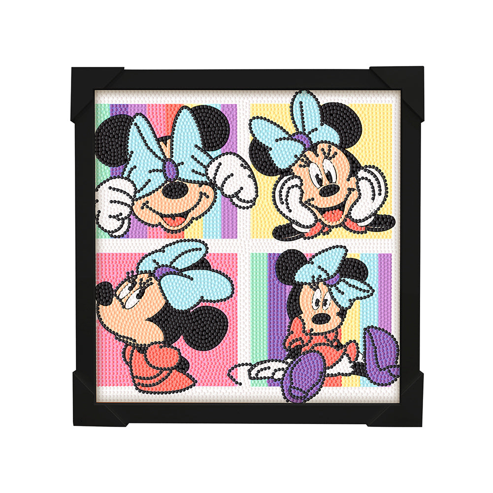 Mickey and Minnie Diamond Art Painting Kits with Frame for Kids Ages 4-8-12