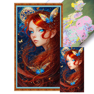 Yishu - Butterfly Girl - 40*75CM 11CT 3 Stamped Cross Stitch
