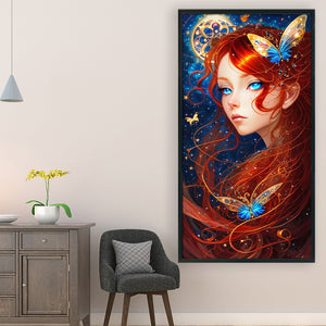Yishu - Butterfly Girl - 40*75CM 11CT 3 Stamped Cross Stitch