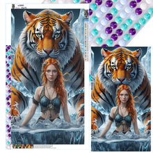 Load image into Gallery viewer, Tiger And Girl 40*70CM(Canvas) Full Round Drill Diamond Painting
