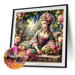 Rococo Girl 40*40CM(Canvas) Full Round Drill Diamond Painting