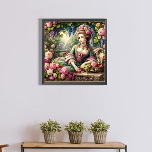Rococo Girl 40*40CM(Canvas) Full Round Drill Diamond Painting