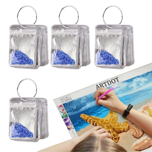 200Pcs DIY Diamond Painting Bead Sealing Bag Diamond Art Storage Bag (Silver)