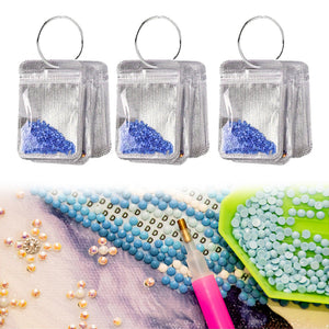 200Pcs DIY Diamond Painting Bead Sealing Bag Diamond Art Storage Bag (Silver)