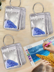 200Pcs DIY Diamond Painting Bead Sealing Bag Diamond Art Storage Bag (Silver)