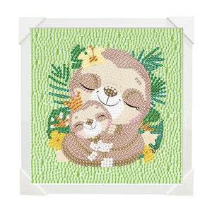 Easy Sloth Drawing 15*15CM(Canvas) Full Round Drill Diamond Painting