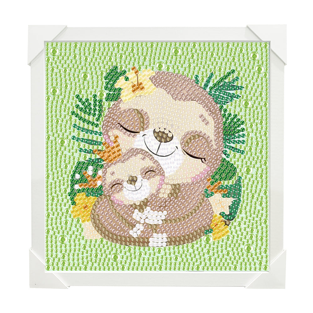 Easy Sloth Drawing 15*15CM(Canvas) Full Round Drill Diamond Painting