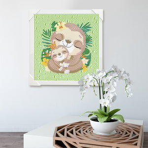 Easy Sloth Drawing 15*15CM(Canvas) Full Round Drill Diamond Painting