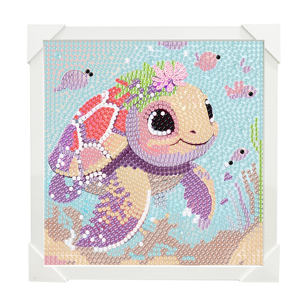 Easy Turtle Drawing 15*15CM(Canvas) Full Round Drill Diamond Painting