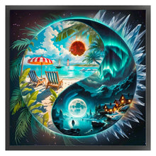 Load image into Gallery viewer, Yishu - Tai Chi - Beach Scenery - 45*45CM 11CT 3 Stamped Cross Stitch
