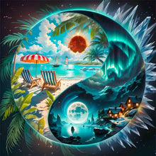 Load image into Gallery viewer, Yishu - Tai Chi - Beach Scenery - 45*45CM 11CT 3 Stamped Cross Stitch
