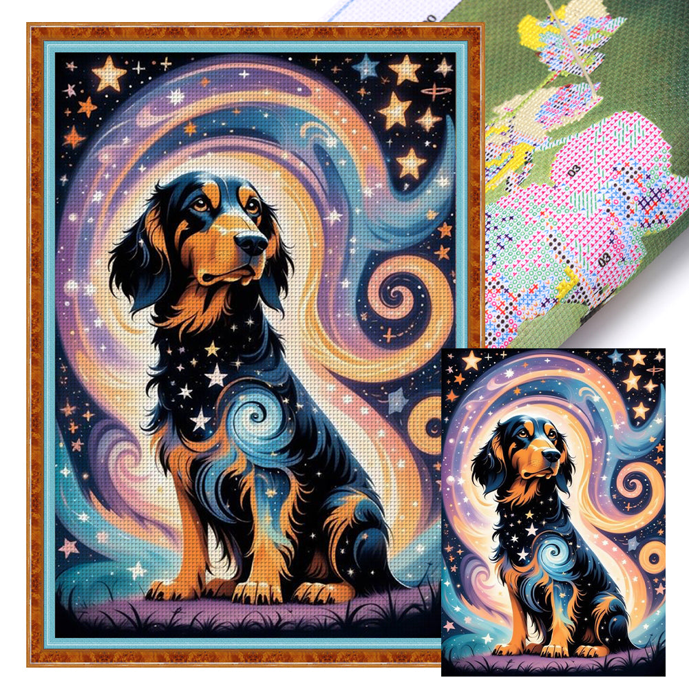 Yishu - Starlight Puppy - 40*60CM 11CT 3 Stamped Cross Stitch