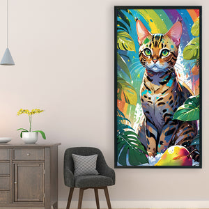 Yishu - Painted Tabby Cat - 40*70CM 11CT 3 Stamped Cross Stitch