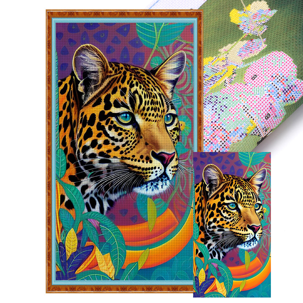 Yishu - Leopard - 40*70CM 11CT 3 Stamped Cross Stitch