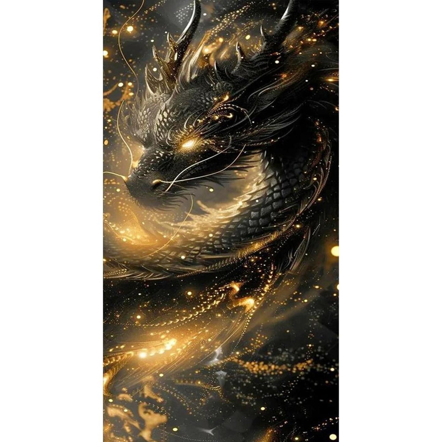 Black Dragon - Full 14CT Stamped Cross Stitch 40x75CM - Huacan