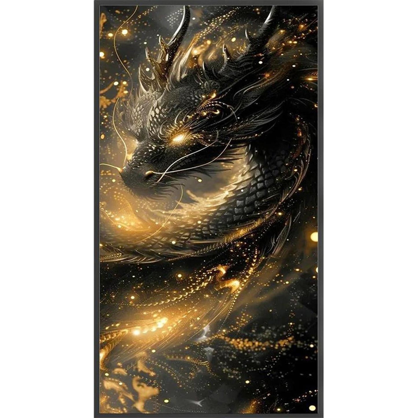 Black Dragon - Full 14CT Stamped Cross Stitch 40x75CM - Huacan