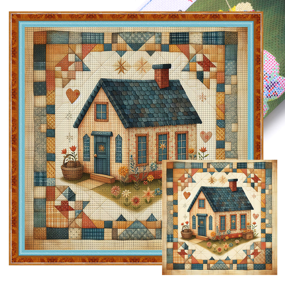 Yishu - Retro Cottage - 50*50CM 11CT 3 Stamped Cross Stitch