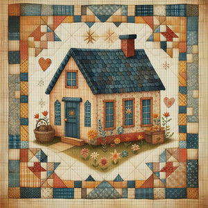 Yishu - Retro Cottage - 50*50CM 11CT 3 Stamped Cross Stitch
