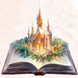 Castle In Book 30*30CM(Canvas) Full Round Drill Diamond Painting