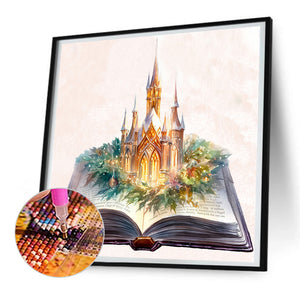 Castle In Book 30*30CM(Canvas) Full Round Drill Diamond Painting