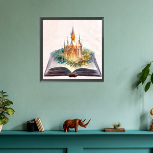 Castle In Book 30*30CM(Canvas) Full Round Drill Diamond Painting