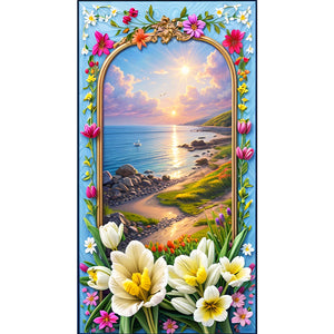 Beach 40*70CM(Canvas) Full Round Drill Diamond Painting