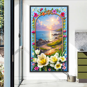 Beach 40*70CM(Canvas) Full Round Drill Diamond Painting