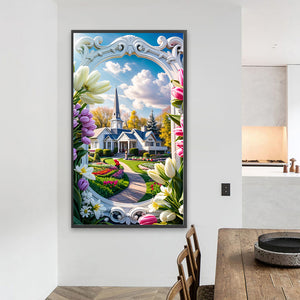 Villa 40*70CM(Canvas) Full Round Drill Diamond Painting