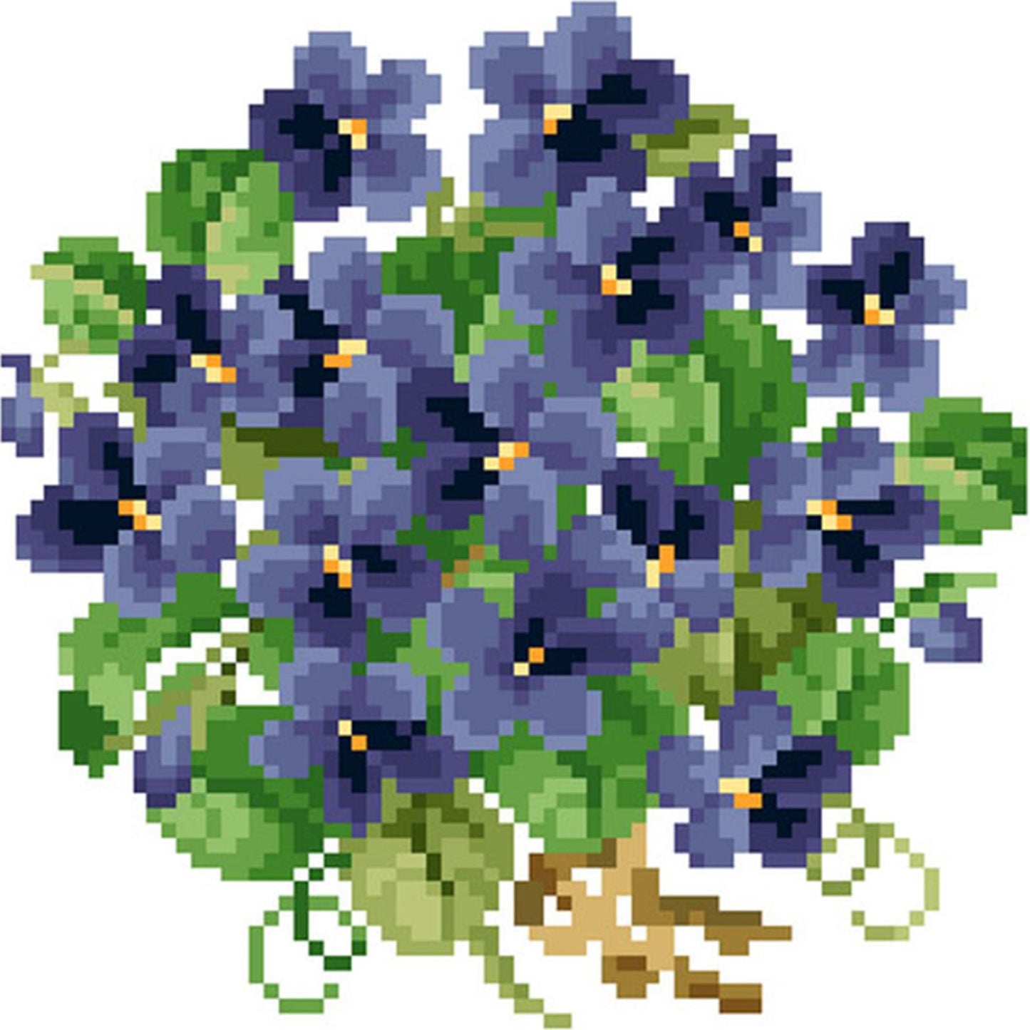 Delicate Small Flowers - Partial  9CT Stamped Cross Stitch - Bead Embroidery 22x22CM/8.66x8.66in