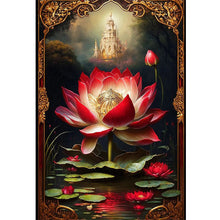 Load image into Gallery viewer, Huancan - Red Lotus - 40*60CM 11CT 3 Stamped Cross Stitch
