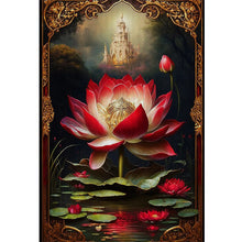 Load image into Gallery viewer, Huancan - Red Lotus - 40*60CM 11CT 3 Stamped Cross Stitch
