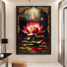 Load image into Gallery viewer, Huancan - Red Lotus - 40*60CM 11CT 3 Stamped Cross Stitch
