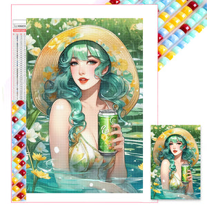 Girl In The Water 40*60CM(Picture) Full Square Drill Diamond Painting