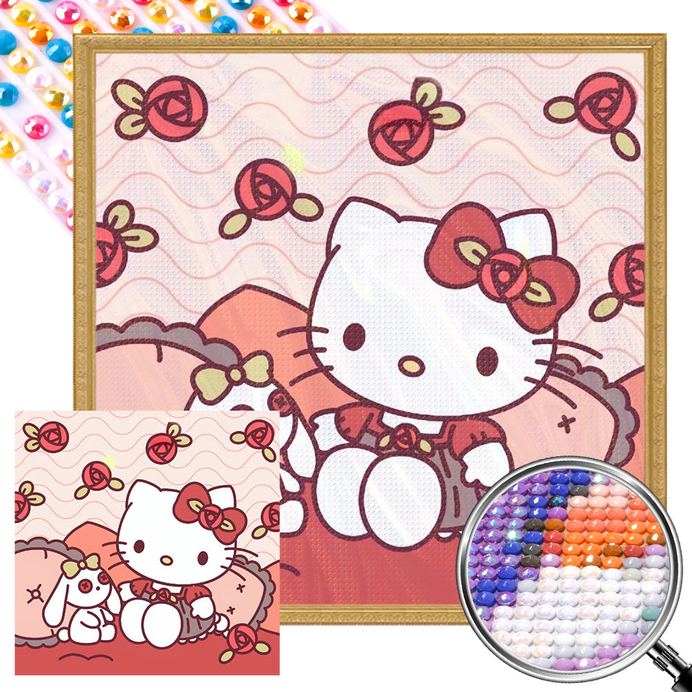 Hello Kitty 40*40CM(Picture) Full Round Drill Diamond Painting