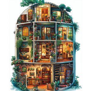 Magic Cottage 40*50CM(Picture) Full Round Drill Diamond Painting