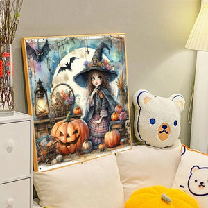 Pumpkin Girl 40*40CM(Canvas) Full Round Drill Diamond Painting