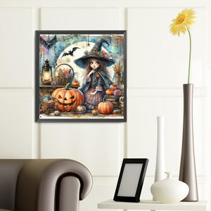 Pumpkin Girl 40*40CM(Canvas) Full Round Drill Diamond Painting